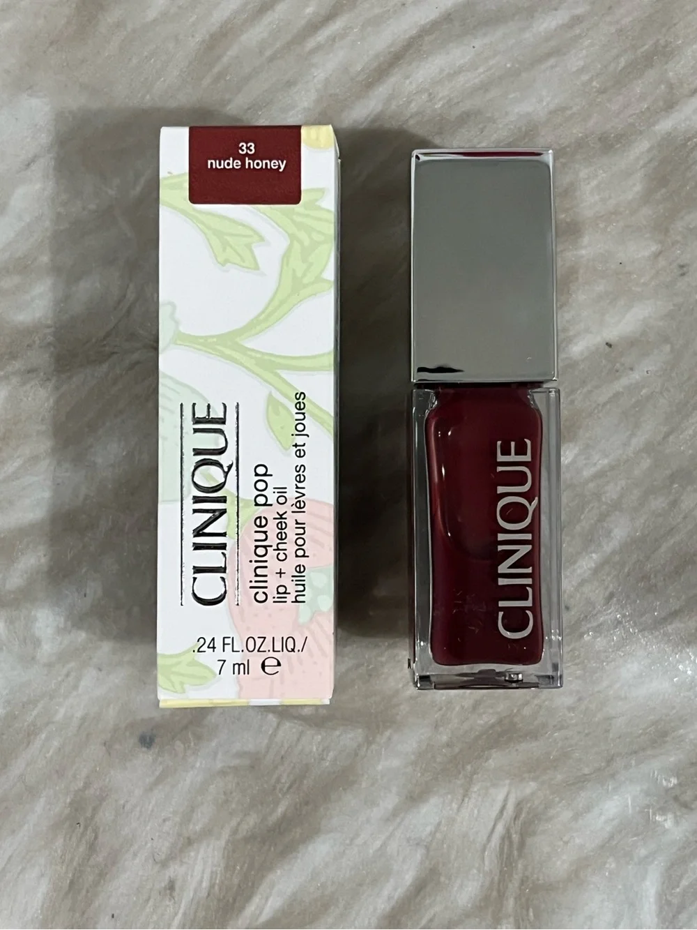 NEW Clinique Pop Lip + Cheek Sheer Oil Gloss Nude Honey